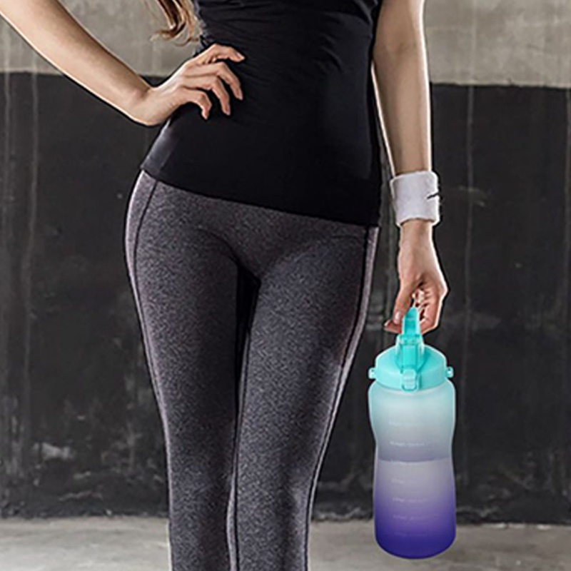 Bình Nước Thể Thao Dung Tích Lớn 2000ml Kèm Ống Hút Tiện Dụng