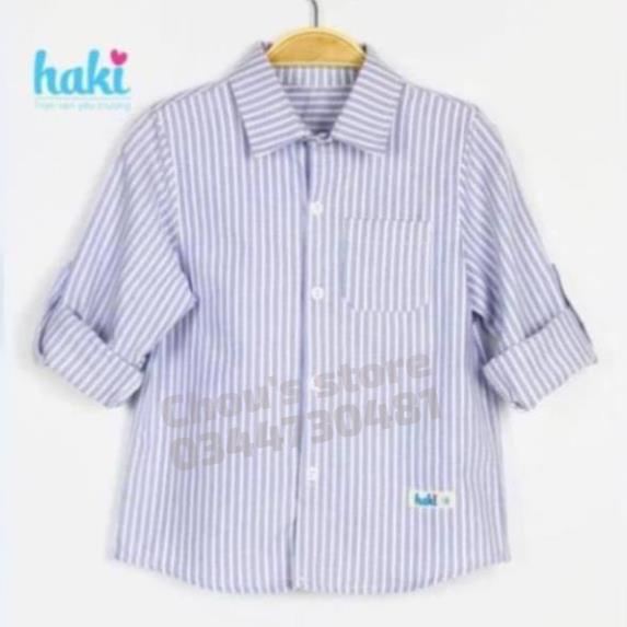 Áo sơ mi bé trai dài tay HAKI_Xanh_Trắng_Kẻ tím_Kẻ Xanh [HÀNG ĐẸP CHUẨN]