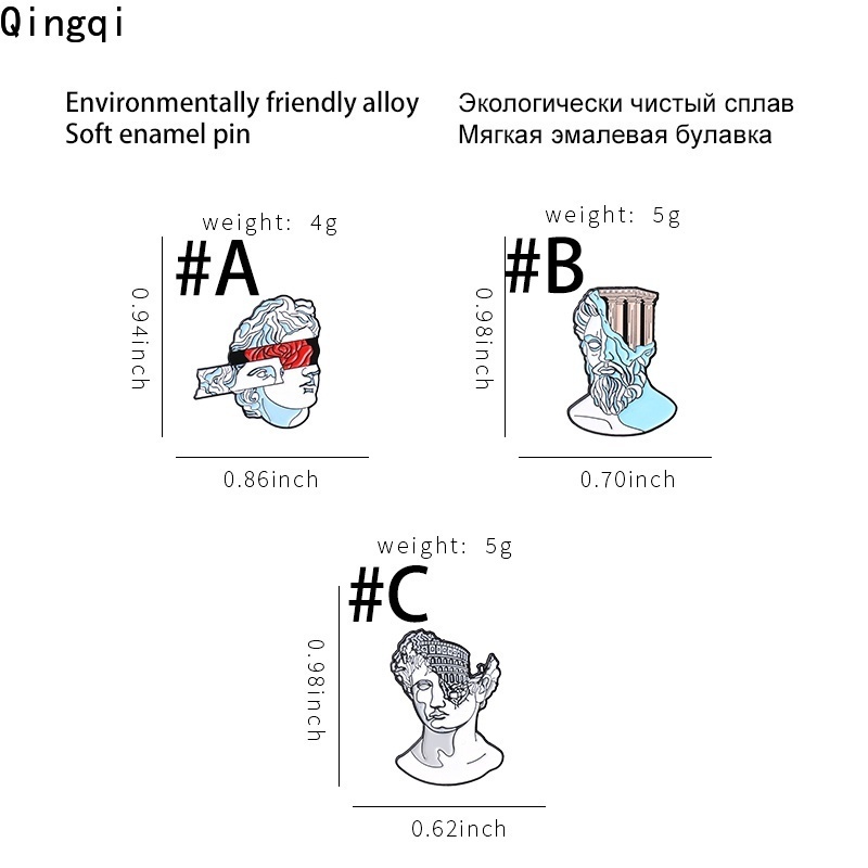 Ghim cài áo MISS ZOE hình bức tượng điêu khắc thời Phục Hưng độc đáo