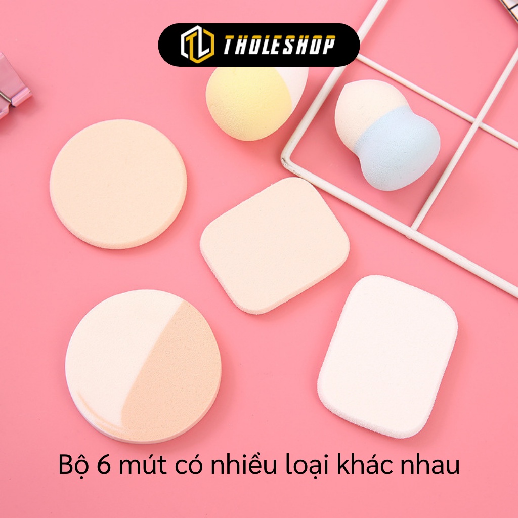 Mút Trang Điểm - Combo 6 Mút Tán Kem Nền, Makeup Mềm Mại Nhiều Loại Khác Nhau 5010