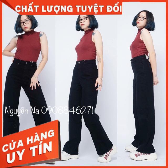 QUẦN JEANS CULOTTES XUÔNG DÀI TRƠN MAY GẤU- hình thật chính chủ