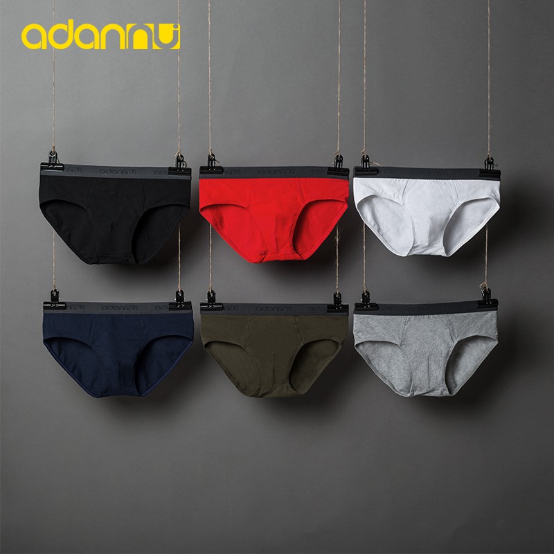 Quần lót nam ADANNU AD305 bằng cotton thoáng khí màu trơn thoải mái