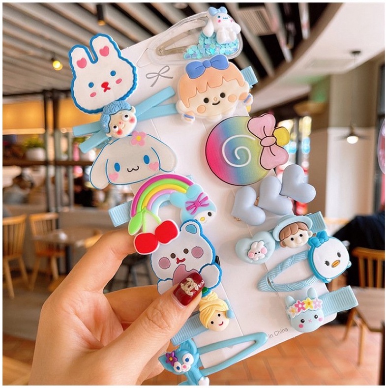 Vỉ 14 kẹp tóc sắc màu siêu yêu cho bé (giao ngấu nhiên)