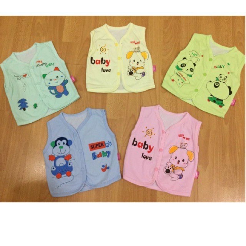 Áo gi-lê cotton sơ sinh cho bé 2 lớp, rẻ đẹp