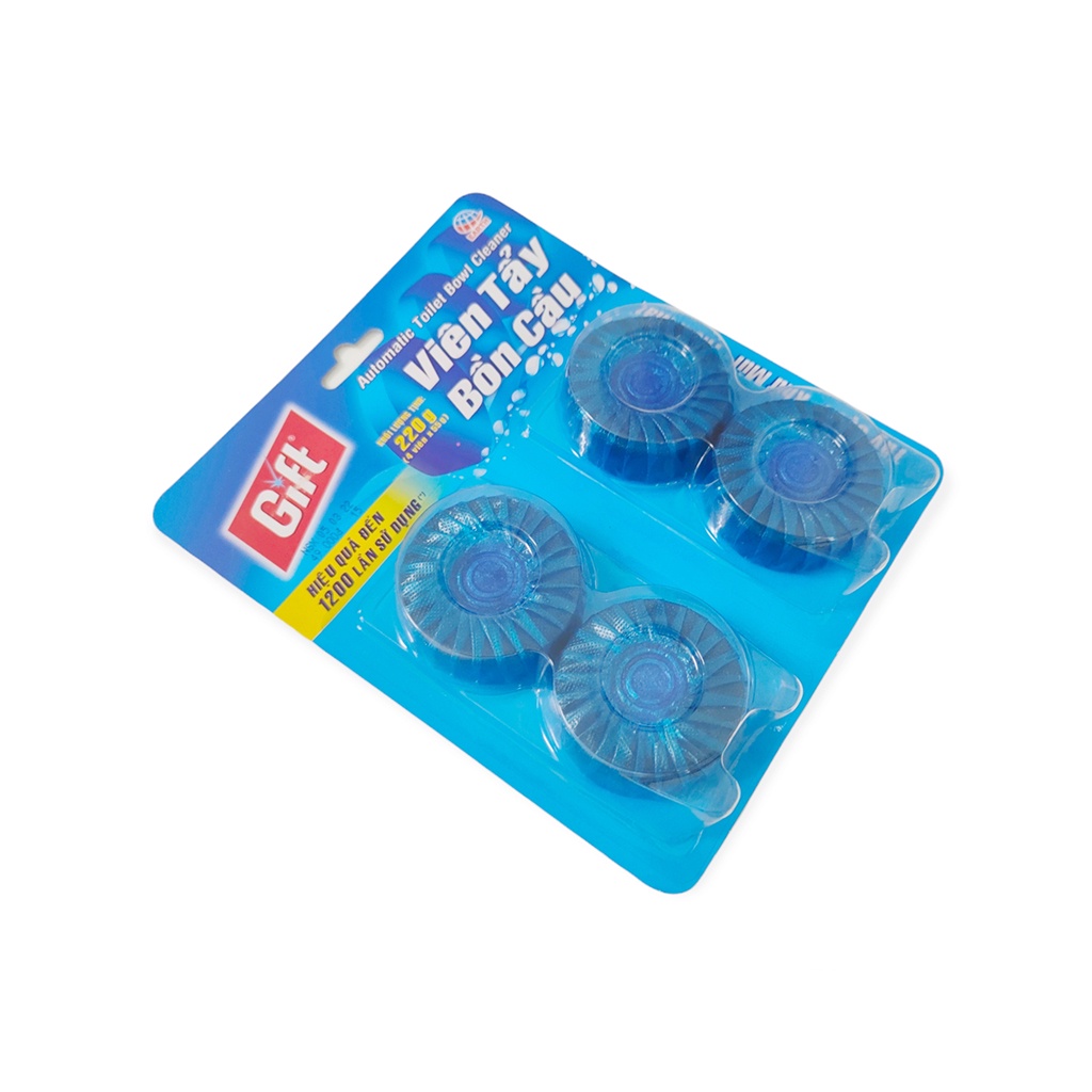 Viên Tẩy Bồn Cầu Gift Làm Sạch Nhanh Khử Mùi Hôi Vỉ 4 Viên 220g