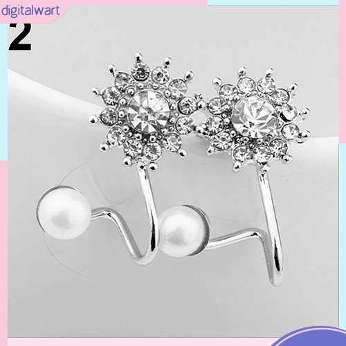 Đôi khuyên tai hình bông tuyết đính hạt ngọc trai sang trọng cho nữ