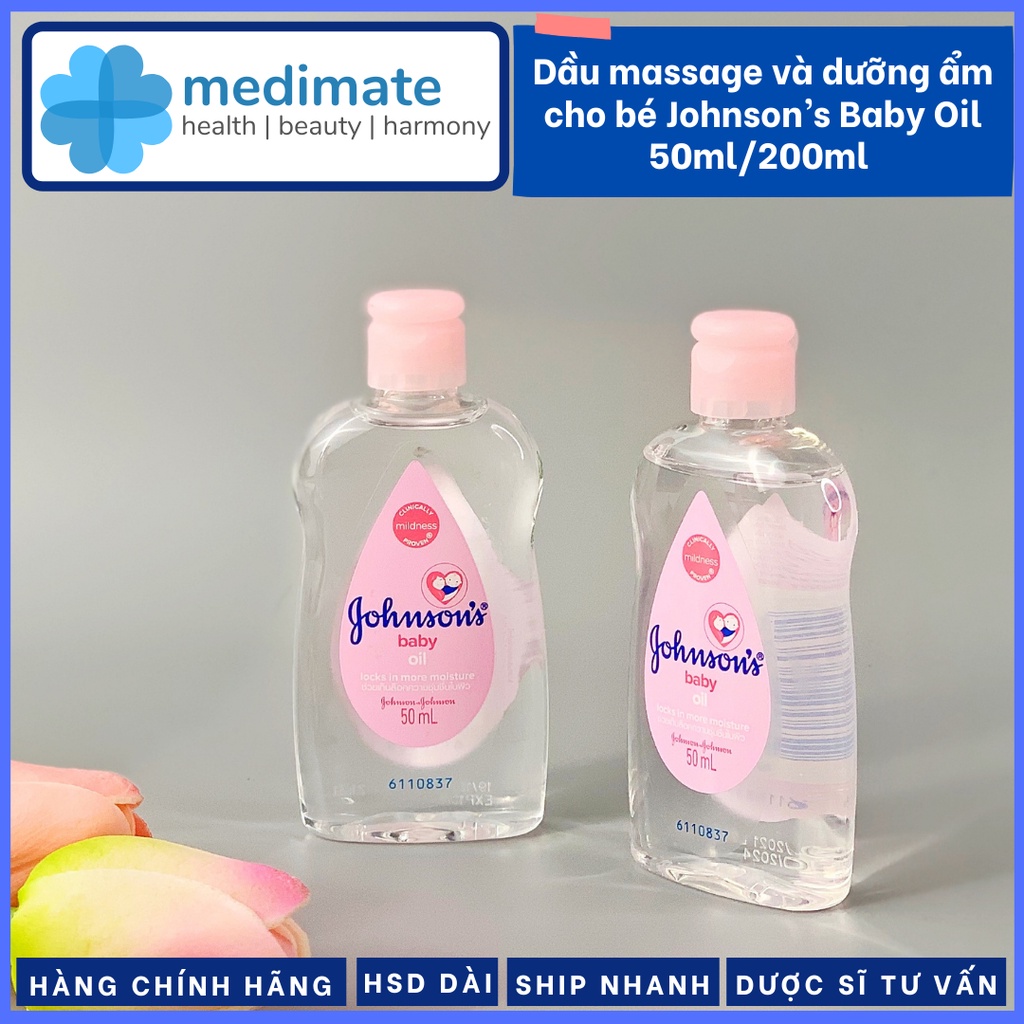 Dầu massage dưỡng ẩm cho bé Johnson's baby oil