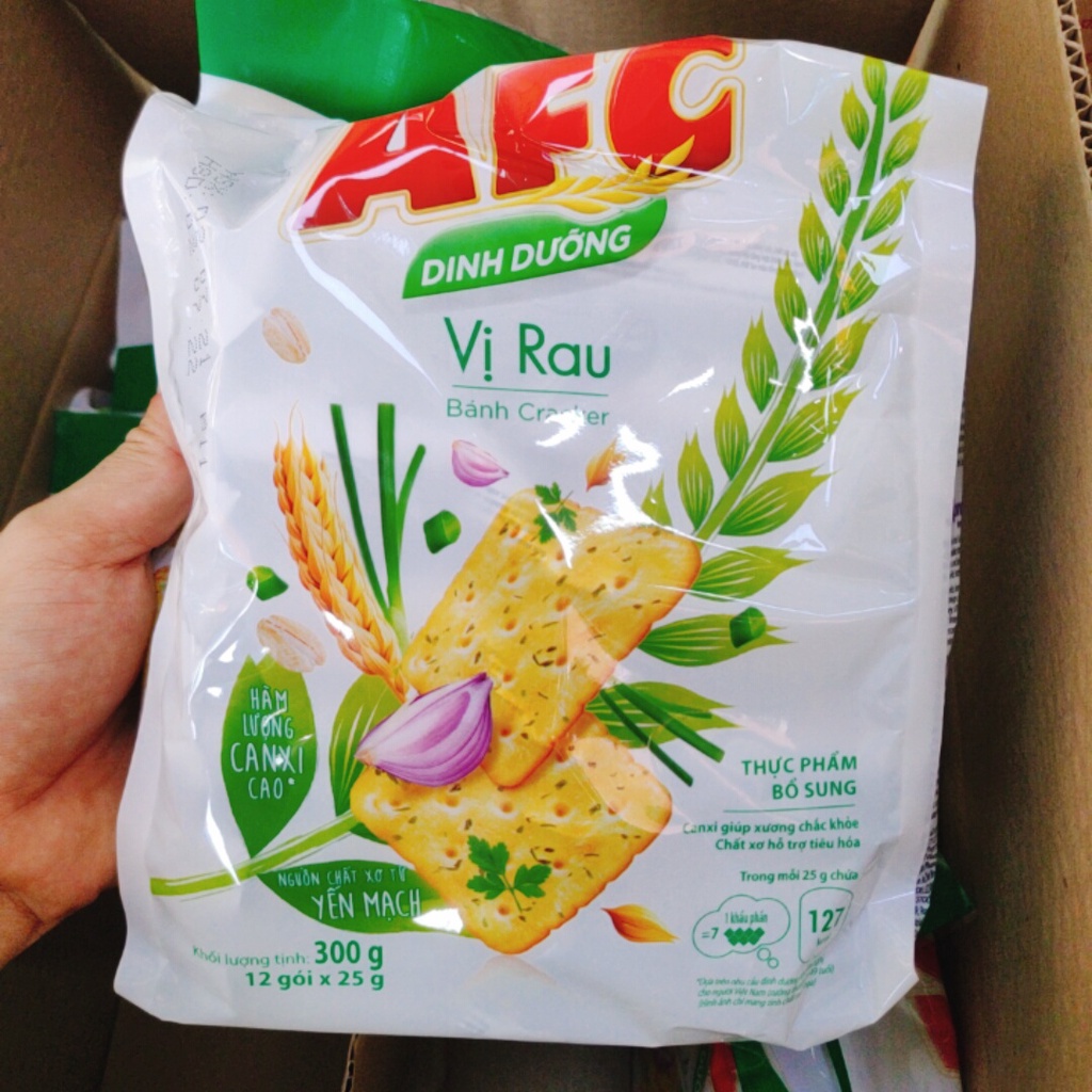 Bánh AFC Mặn Kinh Đô Vị Rau/ Vị Lúa Mì Gói 300g Thơm Ngon Giòn Tan
