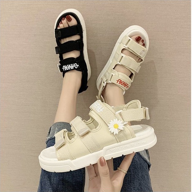 Dép Sandal Nữ   FREESHIP  dép quai dán hoa cúc Unisex nữ Cao Cấp BH61