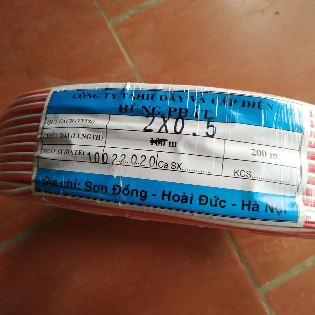 Dây điện 2x0.5mm 2x0.2mm Hùng Phát, dây sub siêu bền, bảo hành 12 tháng