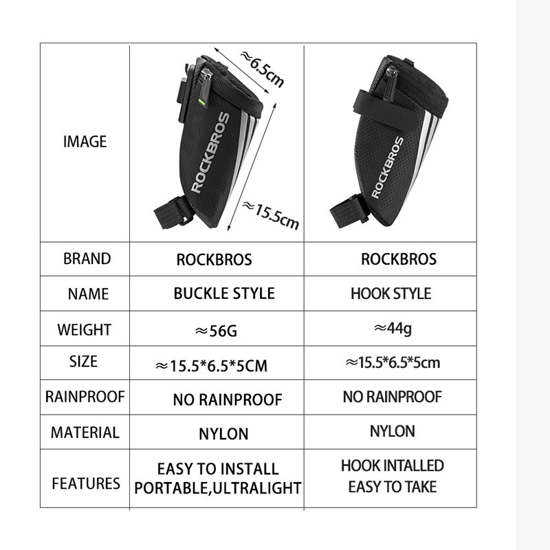 Rockbros Túi Đựng Đồ Gắn Yên Xe Đạp Tiện Lợi