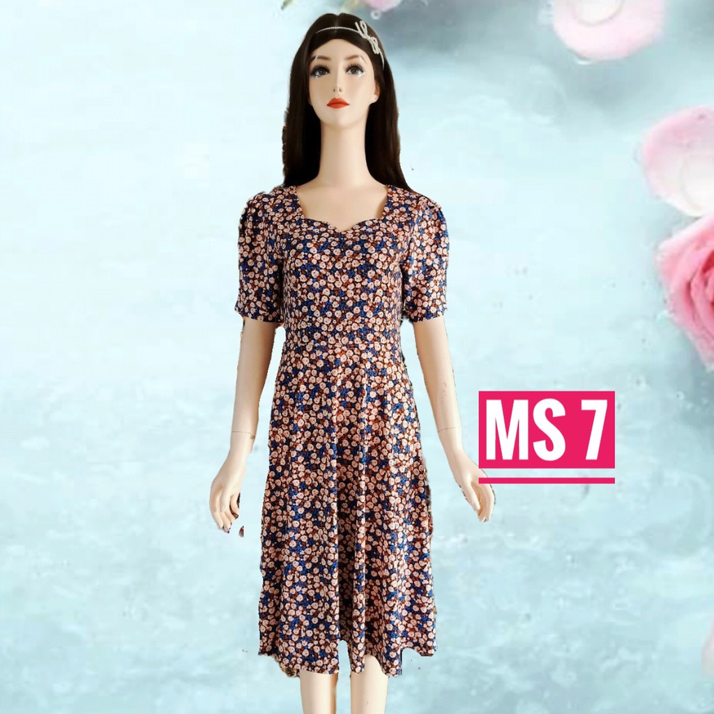 Đầm trung niên thun aty in 3D thun loại 1