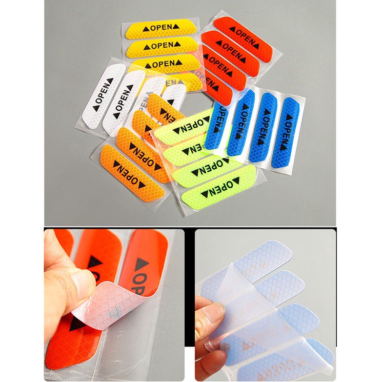 Set 4 Miếng Dán Phản Quang Cho Xe Hơi