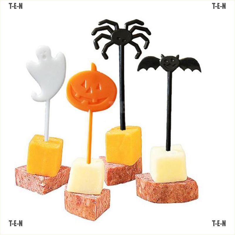 Set 8 Que Cắm Trang Trí Bánh Kem Hình Chữ T Cho Dịp Halloween