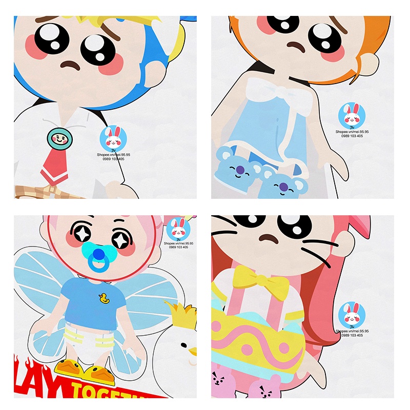 Áo thun Play Together giá rẻ - Mẫu TRUZ, Bong bóng xà phòng, Trứng phục sinh - Hình in sắc nét cute