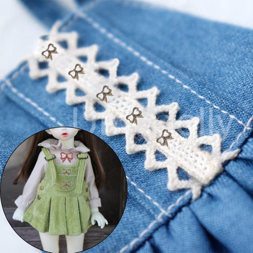 Set 20 Nút Kim Loại Hình Bướm 5 / 7mm Dễ Thương Dùng May Quần Áo Búp Bê Diy