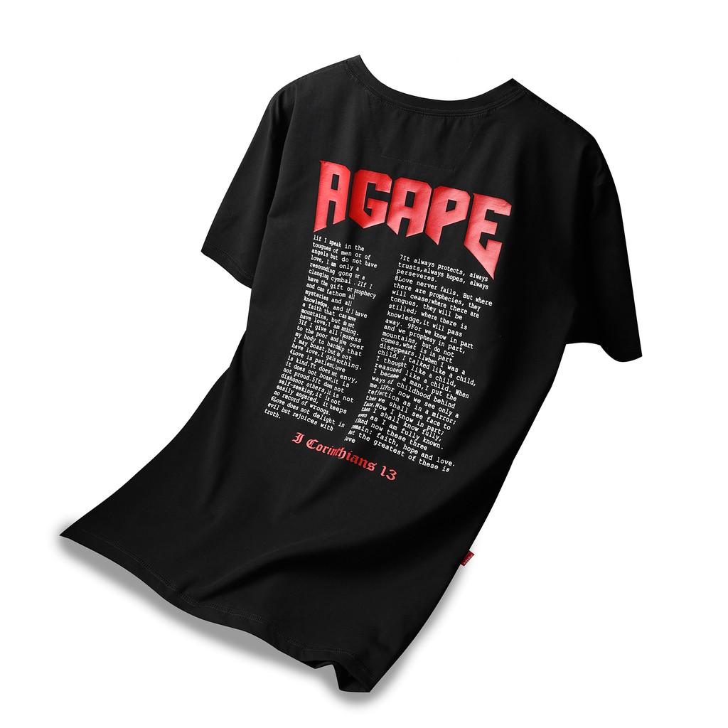 Áo Thun Cotton Cao Cấp Ngắn Tay Unisex, Chất Đẹp Co Giãn Tốt, Dày Dặn, Hình In Ý Nghĩa,Thời Trang Trẻ Trung AGAPE