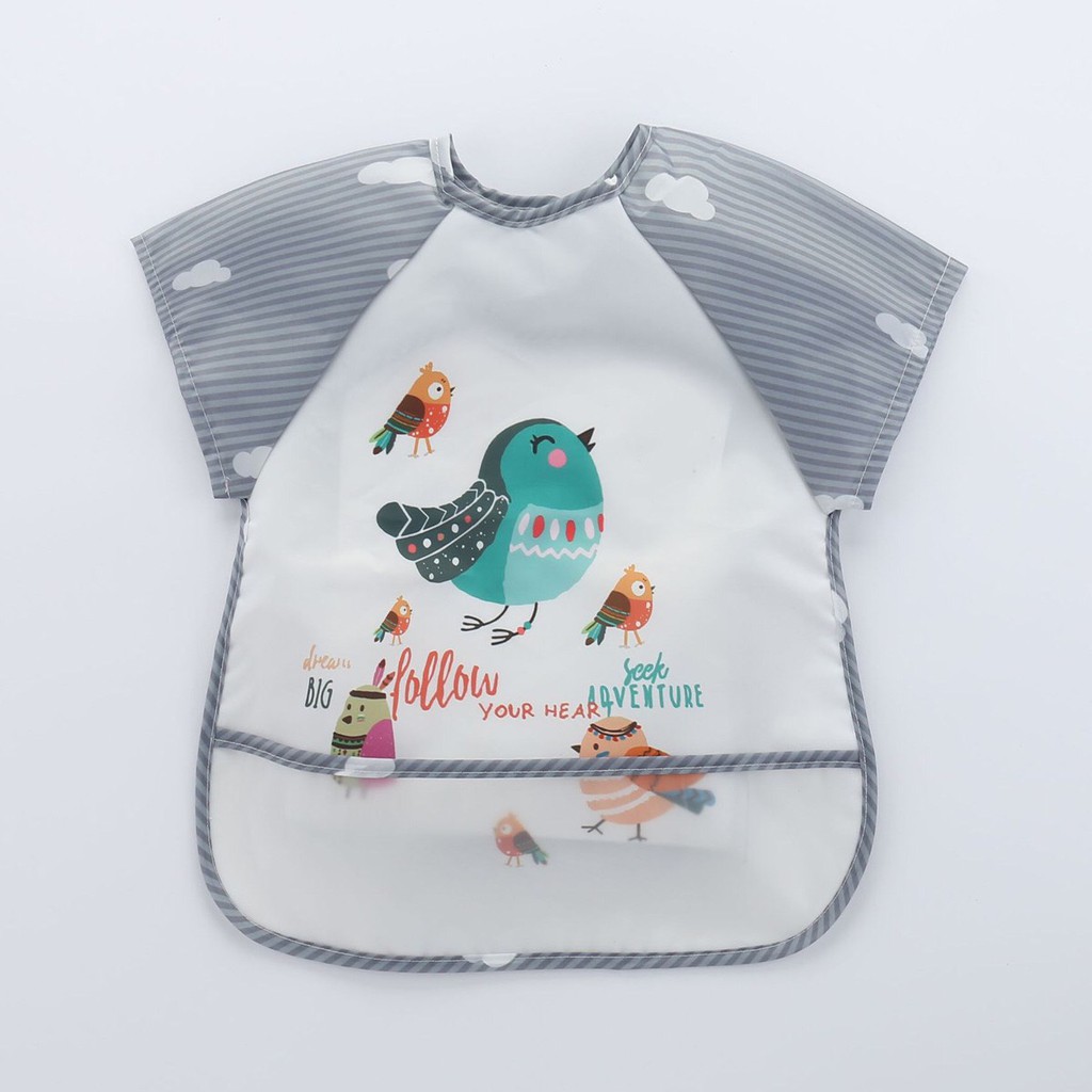 Áo Yếm Ăn Dặm Cho Bé EVA Chống Thấm, Có Máng, Có Tay DD132