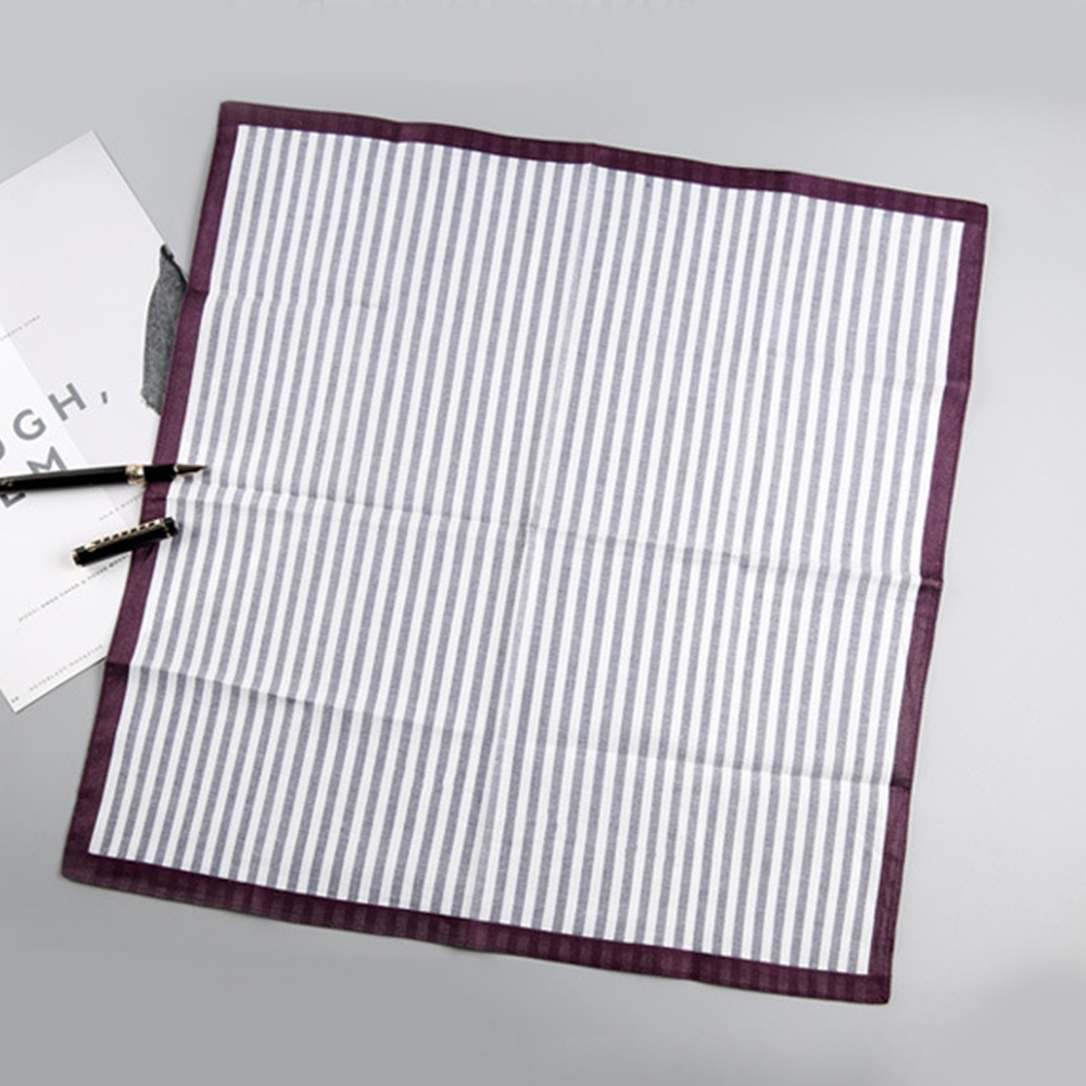 Khăn tay cotton vuông kẻ sọc cho nam