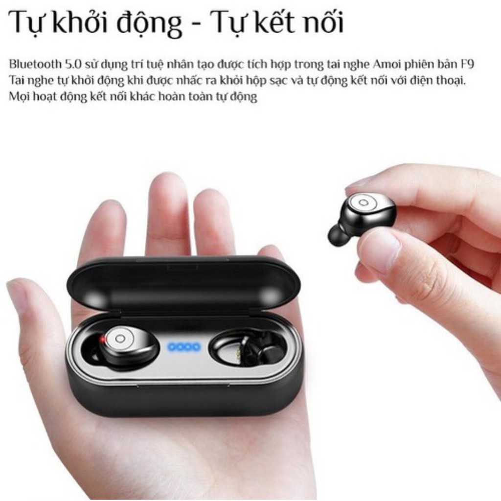 Tai nghe Bluetooth True Wireless AMOI F9 V5.0 phiên bản tiếng Anh