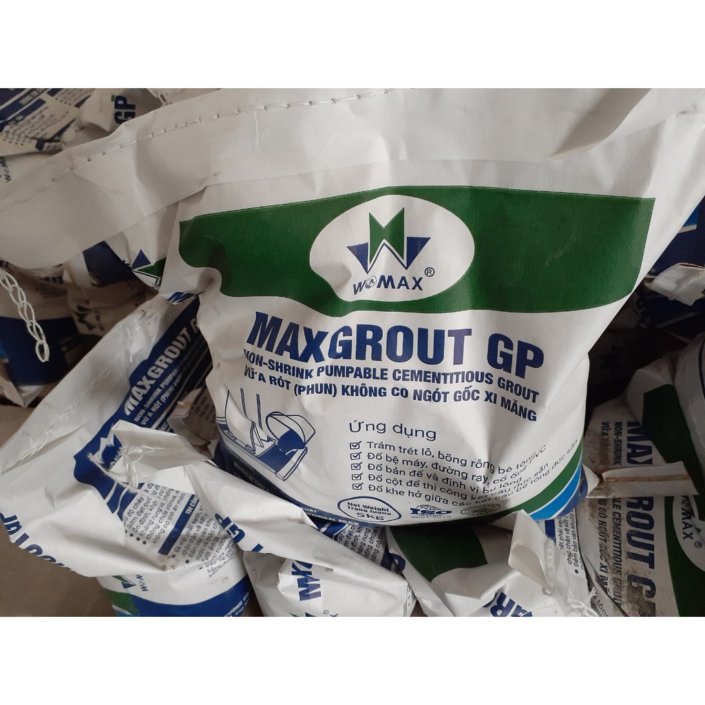 MaxGrout GP - 5kg và 25kg - Vữa Rót Tự Chảy Không Co Ngót Cường Độ Cao