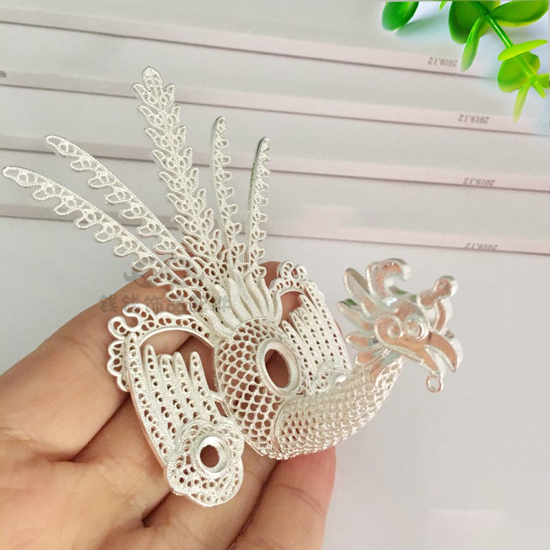 1 phiến đúc phượng hoàng 54*58*90mm nguyên liệu làm trâm làm trang sức cổ trang cosplay cổ phục có màu KC