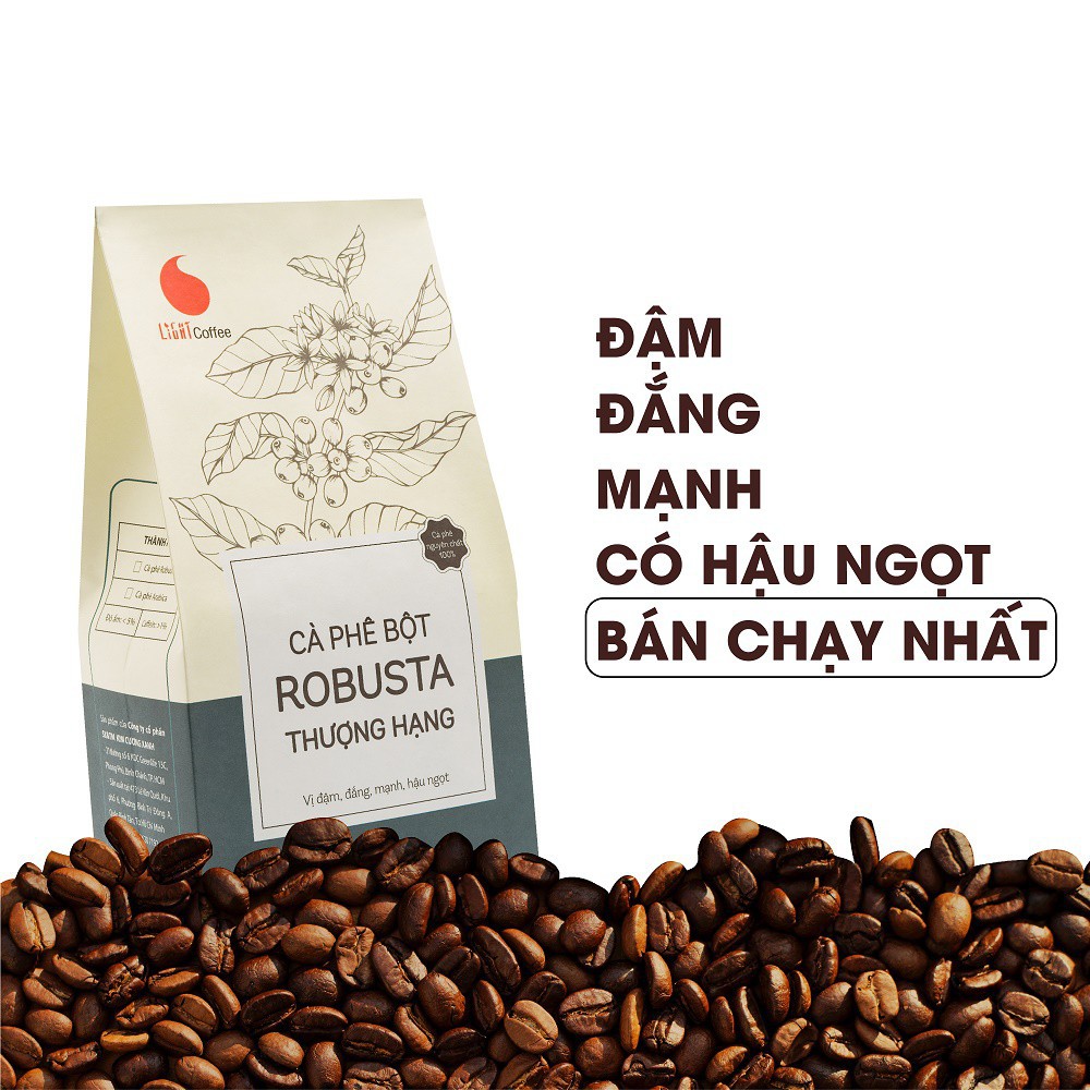 Cafe bột gu đậm, đắng mạnh, hậu ngọt Thượng hạng Light Coffee - Gói 500g