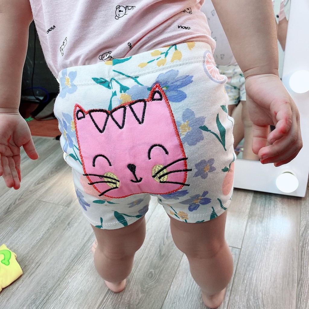Quần áo trẻ em Quần đùi mông thú họa tiết thêu hình động vật dễ thương chất liệu cotton mềm mại cho bé