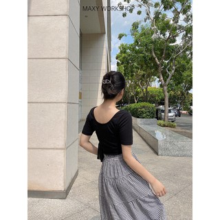Áo thun cổ thuyền ôm body saemless tee Maxy Workshop