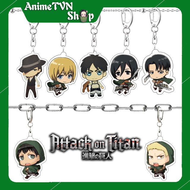 Móc khoá Mica dây xịn anime Attack on Titan (Shingeki no Kyojin) (Mẫu 3) - Nhựa Cứng Acrylic In 2 mặt sắc nét