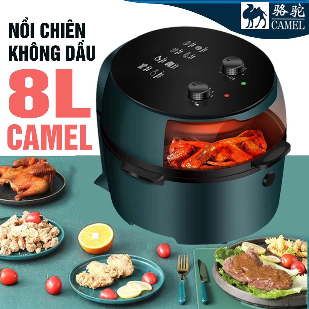 [Mã 252ELSALE hoàn 7% đơn 300K] NỒI CHIÊN KHÔNG DẦU CAMEL - MKMAOKE CHÍNH HÃNG ( BH 12 THÁNG) - MÓN NGON CHO SỨC KHỎE