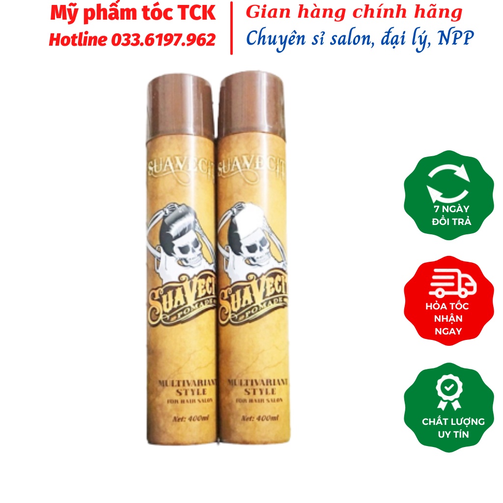 [HÀNG CHÍNH HÃNG] GÔM XỊT TÓC TẠO KIỂU BARBER SUAVECITO 420ML