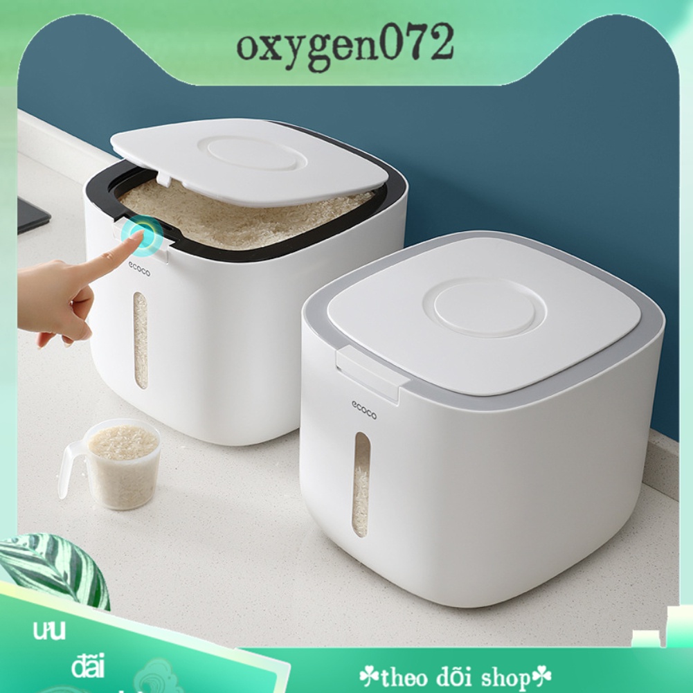 Thùng Đựng Gạo Thông Minh - Chống Ẩm, Chống Mối Mọt - Loại 5kg và 10kg - kín có thể tháo rời Oxygen072