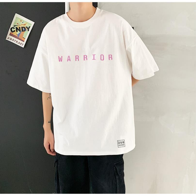 (SALE 50%) Áo phông trắng tay lỡ form rộng unisex nam nữ mùa hè Warrior Tay Lỡ Siêu Đẹp - áo nhóm đội đi biển fullsize