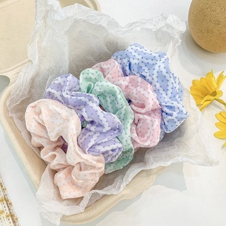 Scrunchies cột tóc buộc tóc tone pastel sọc