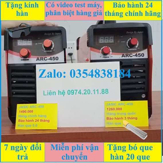 Máy hàn que điện tử Jasic 450 chính hãng hàng công ty