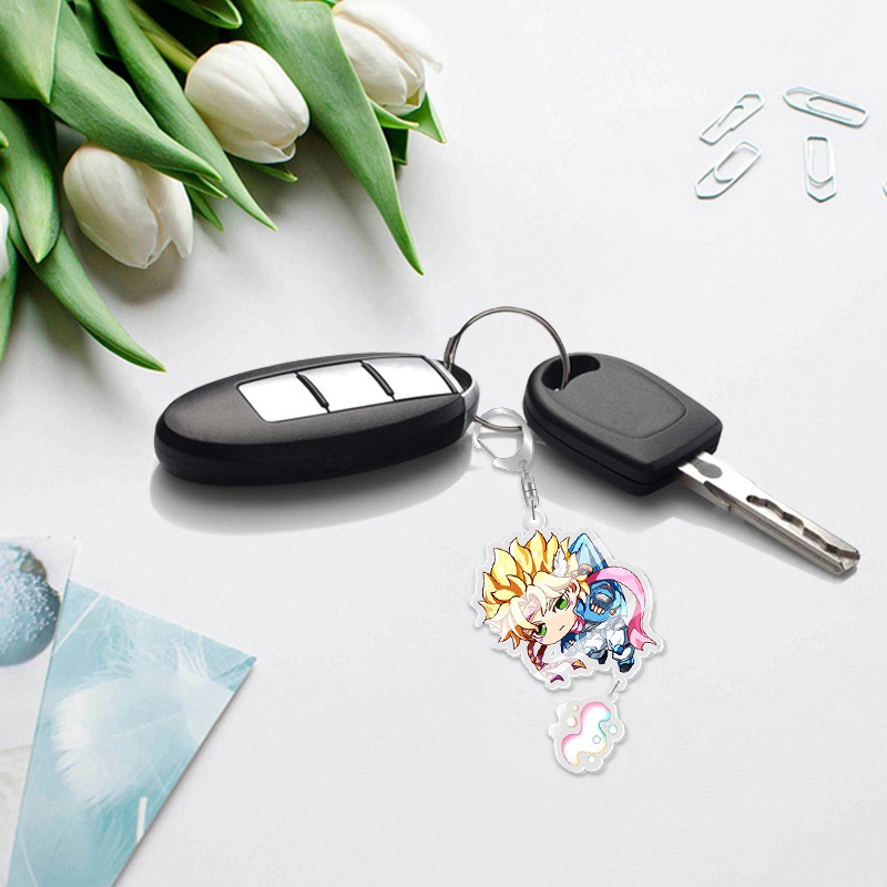 Móc khóa nhựa acrylic trong suốt hai mặt hình anime Jojo 's Bizarre Adventure