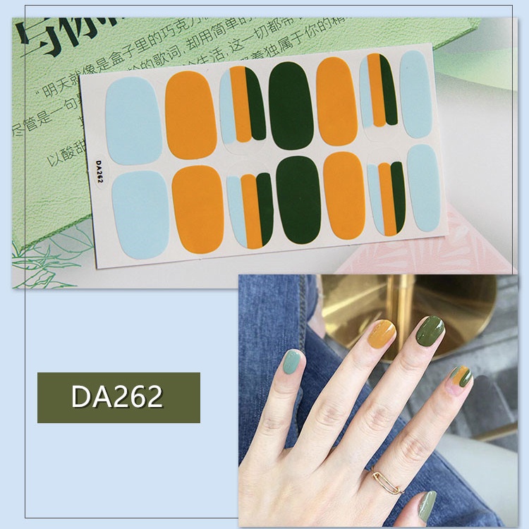 Nail sticker 14 miếng dán móng tay trang trí 3D DA261-DA280 xinh xắn chống thấm nước