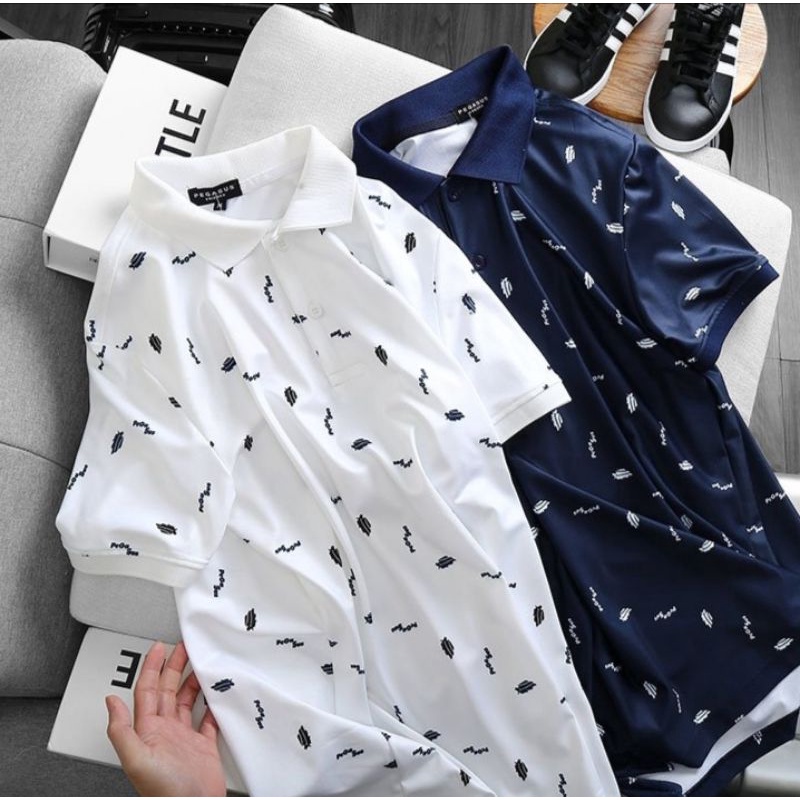 Áo thun nam, áp phông polo in phun thân Pega mã P0027  2 màu xanh trắng Vshop1502 | BigBuy360 - bigbuy360.vn