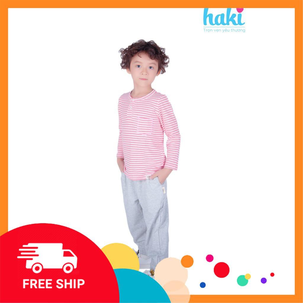 Áo cotton cổ trụ bé trai Haki (họa tiết kẻ Đỏ, xanh) _Tìm đại lý