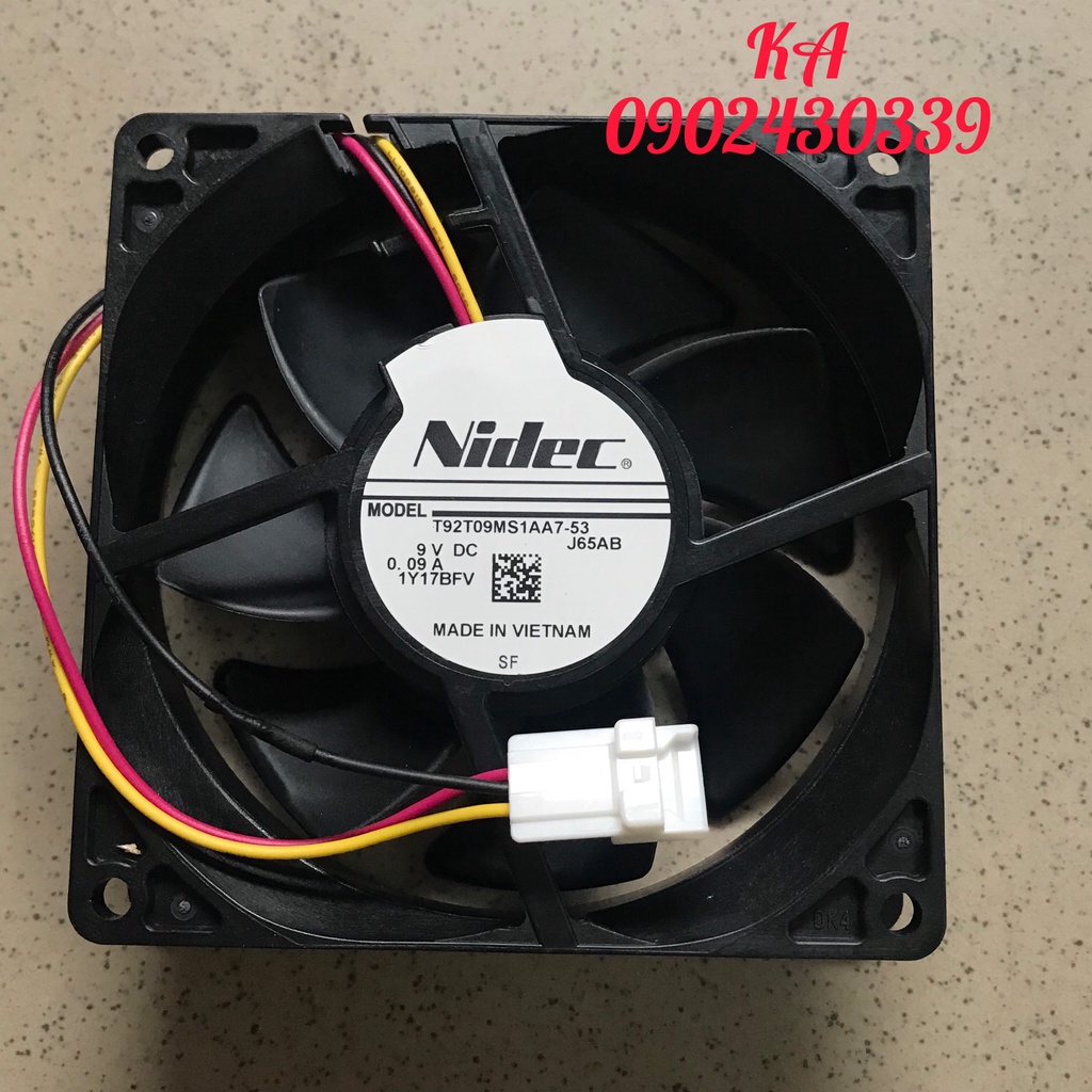 [Mã ELHA22 giảm 5% đơn 300K] Quạt tản nhiệt dùng cho tủ lạnh 9 x 9, Nidec DC 9V 0.09A 7 cánh