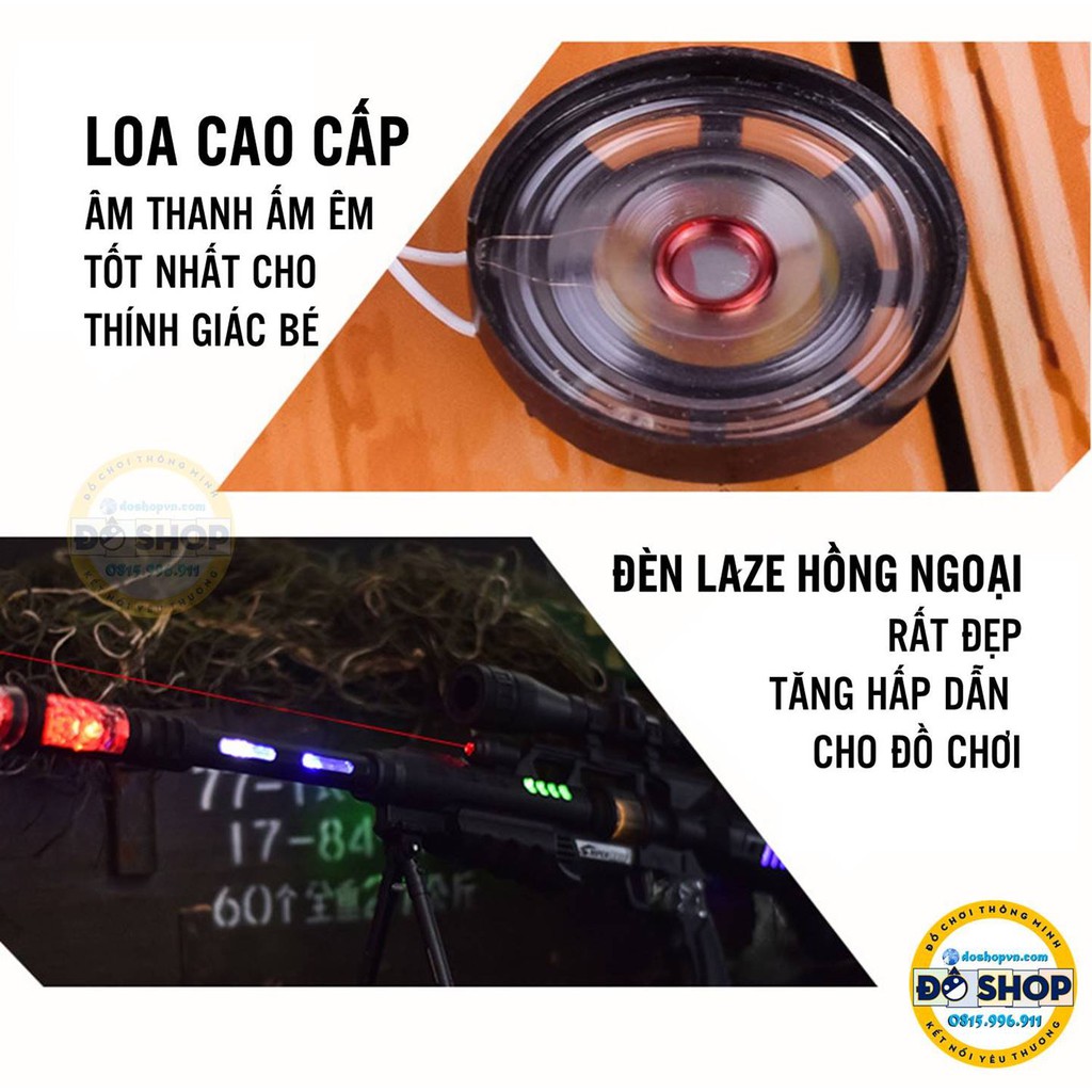 Đồ Chơi Nhập Vai Xúng Nhựa Laze Ánh Sáng Phát Nhạc Dành Cho Bé SS03 (Tặng Kèm Pin) - Đô Shop