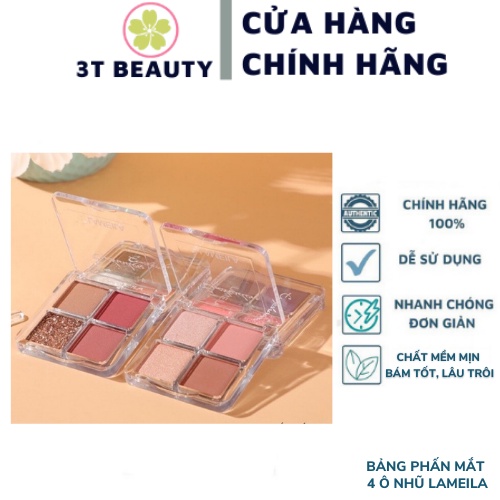 Bảng phấn mắt 4 ô nhũ Lameila