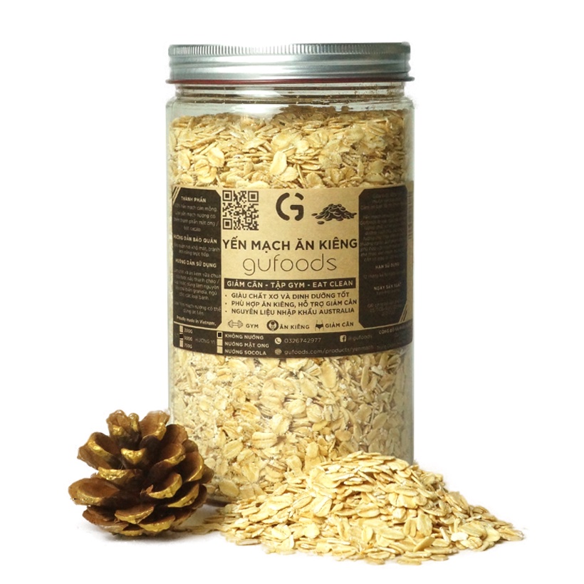 Yến mạch nướng ăn kiêng GUfoods - Giàu chất xơ, Hỗ trợ giảm cân, Tập gym, Eat clean