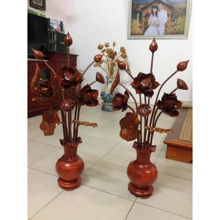 hoa sen gỗ hương 11 cành giá xưởng