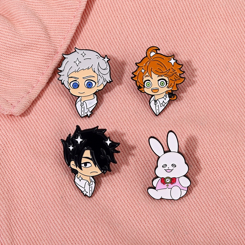 Trâm Cài Áo Hình Chú Thỏ Hoạt Hình The Promised Neverland Dễ Thương