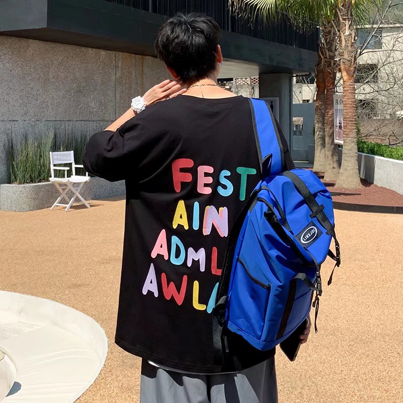 Áo Thun Tay Ngắn Dáng Rộng In Chữ Thời Trang Mùa Hè Phong Cách Hàn Quốc Cho Nam Size M-8XL