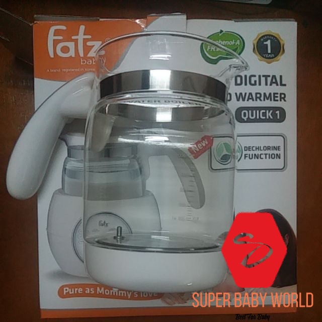 Bình thuỷ tinh thay thế máy đun nước và hâm nước pha sữa Fatz Baby Quick 1200ml