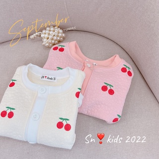 áo khoác xốp cherry bé gái