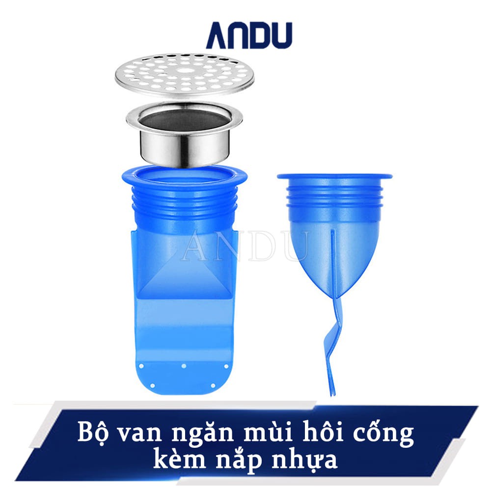 Bộ Van Ngăn Mùi Hôi Cống Kèm Nắp Nhựa, Phụ Kiện Phễu Cao Su Silicon Lắp Thoát Sàn Nhà Tắm Phòng Vệ Sinh Chống Côn Trùng